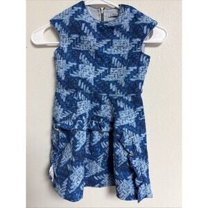 Rare mi mi sol blue houndstooth dress Back 3/4 Zip Kid Size